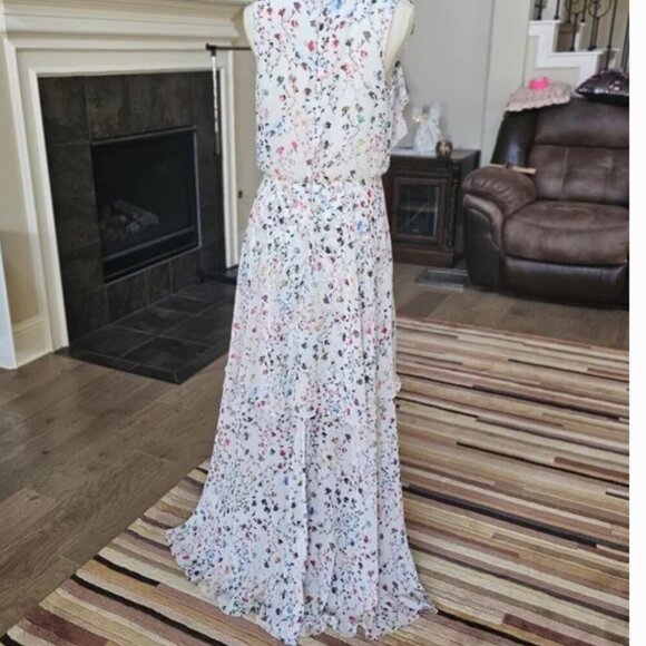 Monique Lhuillier floral romantic fairy  dress gown 10 - Picture 9 of 14